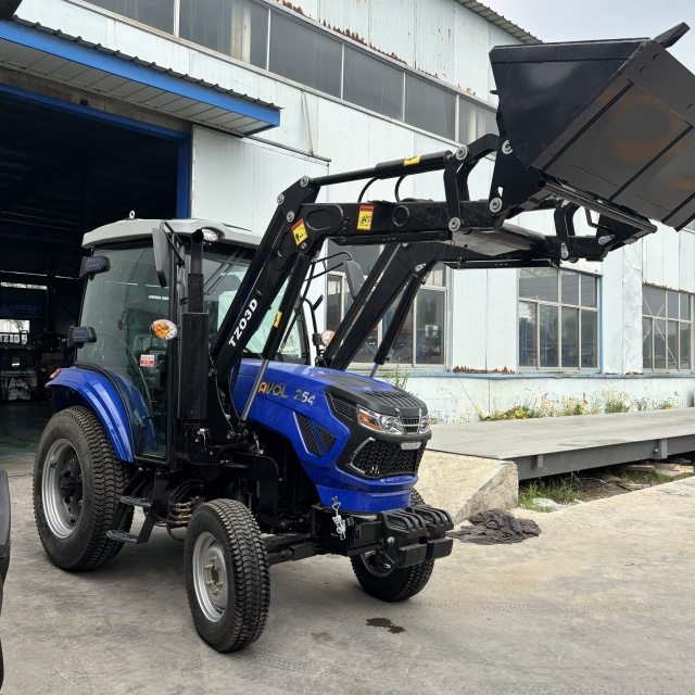 Roda Pertanian Ban Rumput Traktor 4wd 25hp dengan Loader Depan